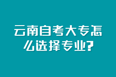 云南自考大专怎么选择专业?